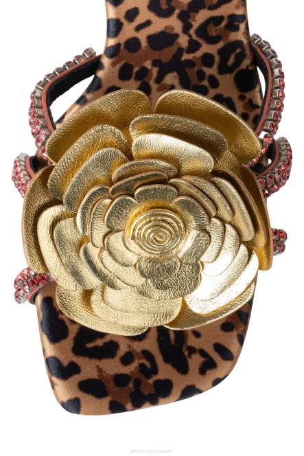 Jeffrey Campbell goudsbloem NDHB1476 sandaal met hak jachtluipaard goud multi vrouwen