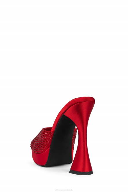 Jeffrey Campbell hollywoodj NDHB1566 sandaal met hak rood satijn rood vrouwen