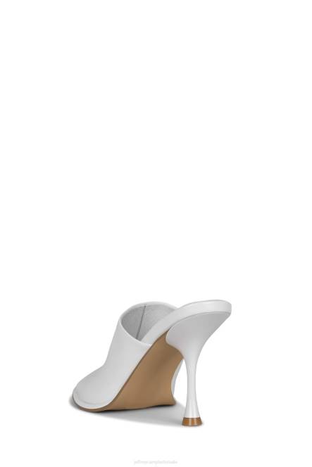 Jeffrey Campbell impliciet NDHB1562 sandaal met hak wit gekreukt patent vrouwen