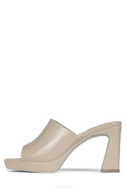 Jeffrey Campbell kaviaar NDHB1619 sandaal met hak ivoor gekreukt patent vrouwen
