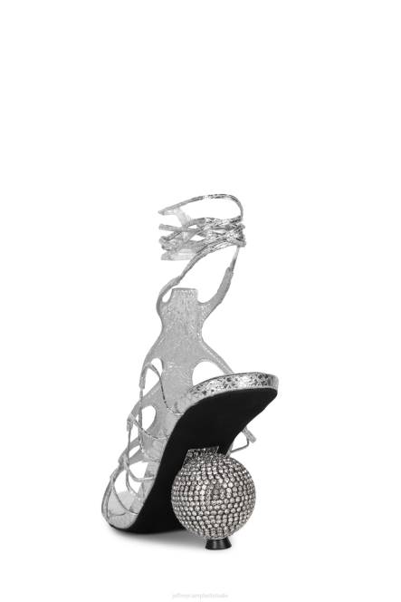 Jeffrey Campbell le-freak NDHB231 sandaal met hak zilveren metalen slang vrouwen