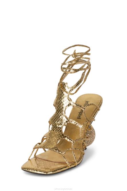 Jeffrey Campbell le-freak NDHB232 sandaal met hak gouden metalen slang vrouwen