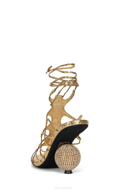 Jeffrey Campbell le-freak NDHB232 sandaal met hak gouden metalen slang vrouwen