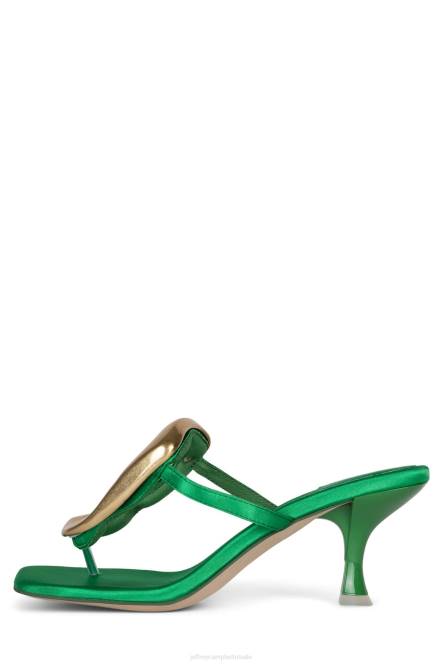 Jeffrey Campbell linq-up NDHB1496 sandaal met hak groen satijn goud vrouwen