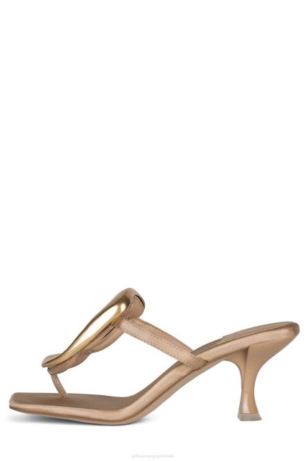 Jeffrey Campbell linq-up NDHB1497 sandaal met hak natuurlijk satijn goud vrouwen