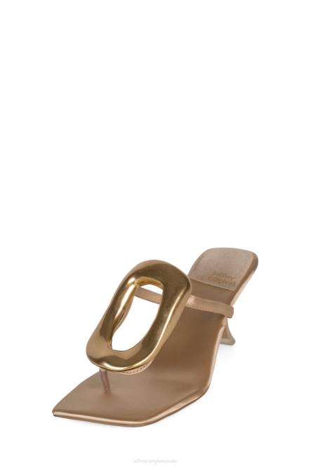 Jeffrey Campbell linq-up NDHB1497 sandaal met hak natuurlijk satijn goud vrouwen