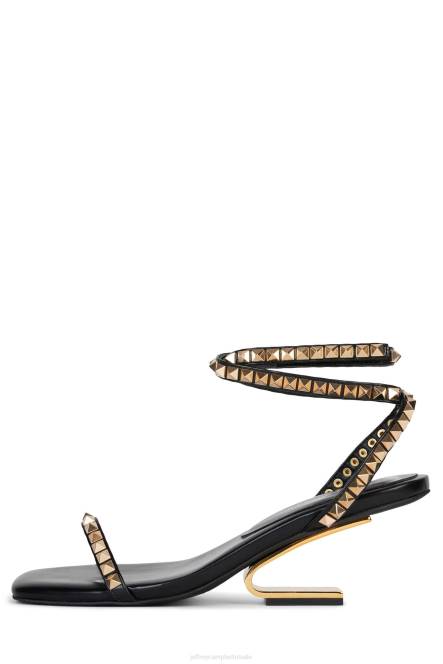 Jeffrey Campbell luxor-pond NDHB1419 sandaal met hak zwart goud vrouwen