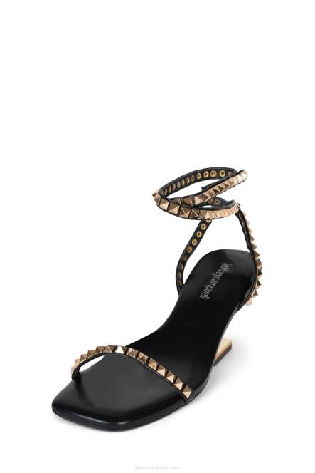 Jeffrey Campbell luxor-pond NDHB1419 sandaal met hak zwart goud vrouwen