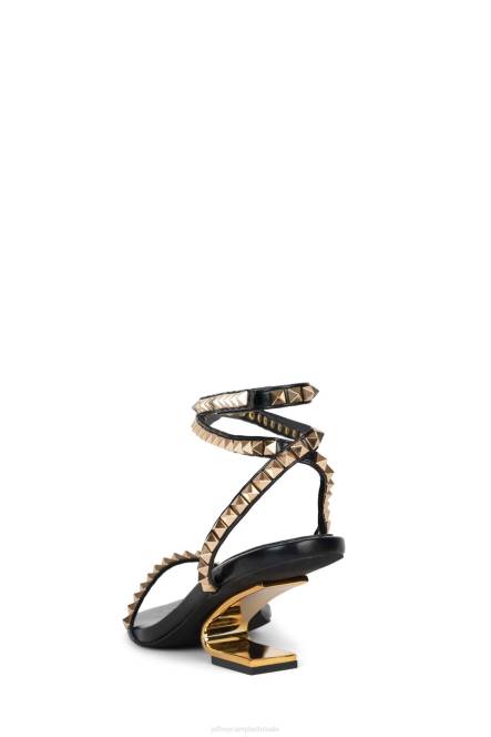 Jeffrey Campbell luxor-pond NDHB1419 sandaal met hak zwart goud vrouwen