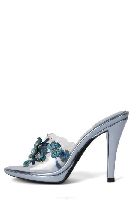 Jeffrey Campbell meest verse NDHB1436 sandaal met hak blauwe metallic combinatie vrouwen