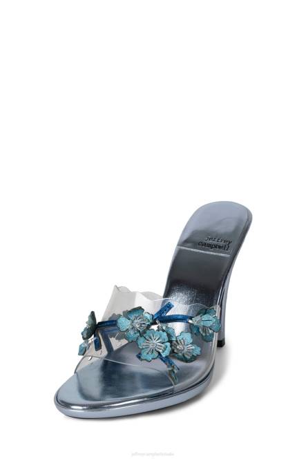 Jeffrey Campbell meest verse NDHB1436 sandaal met hak blauwe metallic combinatie vrouwen