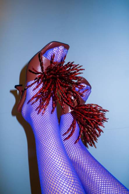 Jeffrey Campbell meneer-big-pom NDHB1609 sandaal met hak baksteenrood vrouwen