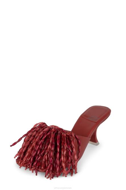 Jeffrey Campbell meneer-big-pom NDHB1609 sandaal met hak baksteenrood vrouwen