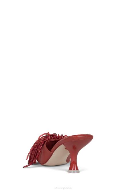 Jeffrey Campbell meneer-big-pom NDHB1609 sandaal met hak baksteenrood vrouwen