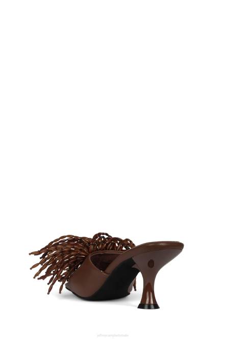Jeffrey Campbell meneer-big-pom NDHB1610 sandaal met hak bruin vrouwen