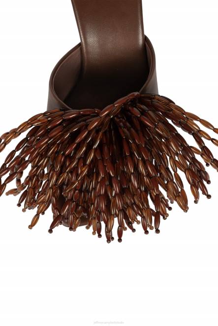 Jeffrey Campbell meneer-big-pom NDHB1610 sandaal met hak bruin vrouwen