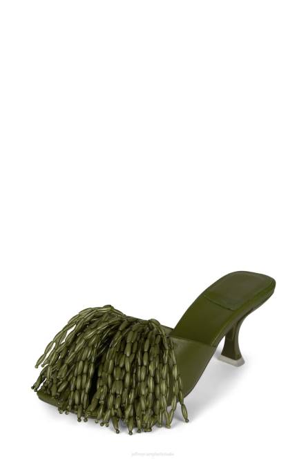 Jeffrey Campbell meneer-big-pom NDHB1612 sandaal met hak olijf vrouwen