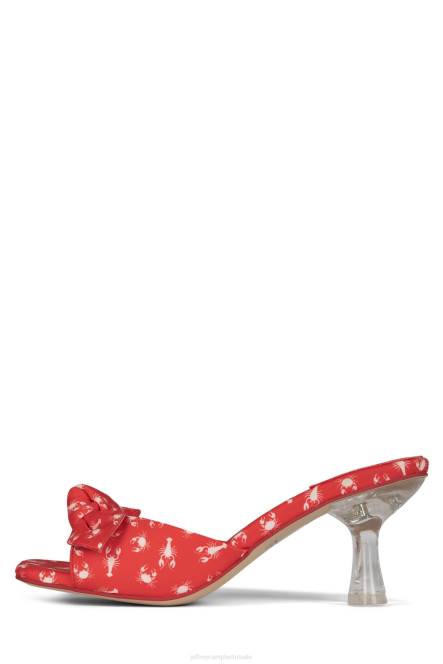 Jeffrey Campbell meneer boog NDHB1636 sandaal met hak rode kreeftenkrab print vrouwen