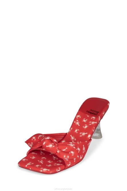 Jeffrey Campbell meneer boog NDHB1636 sandaal met hak rode kreeftenkrab print vrouwen
