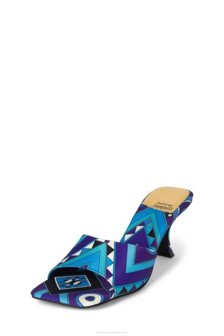Jeffrey Campbell meneer-groot NDHB1477 sandaal met hak blauwe combi vrouwen