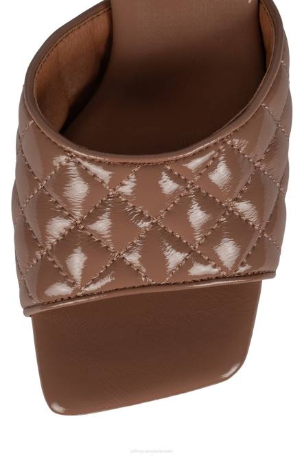 Jeffrey Campbell meneer-grote-q NDHB1642 sandaal met hak bruin gekreukt patent vrouwen