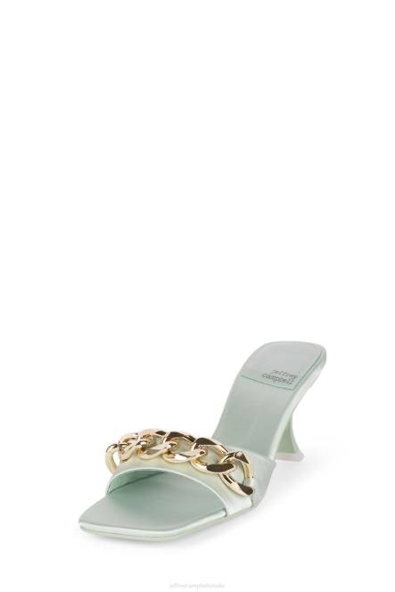 Jeffrey Campbell mr-big-ch NDHB1573 sandaal met hak mint satijn goud vrouwen