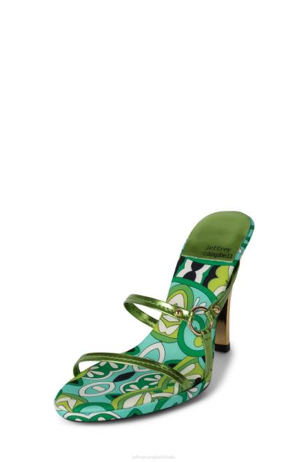 Jeffrey Campbell nieuwsgierigheid NDHB1434 sandaal met hak groen multi groen vrouwen