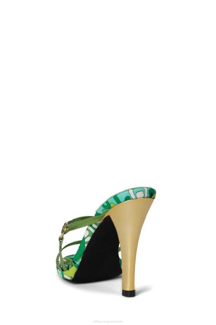 Jeffrey Campbell nieuwsgierigheid NDHB1434 sandaal met hak groen multi groen vrouwen