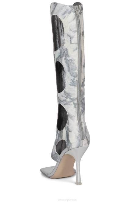 Jeffrey Campbell onthuld-f NDHB1456 sandaal met hak grijs wit combi vrouwen