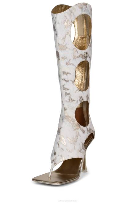 Jeffrey Campbell onthuld-f NDHB1457 sandaal met hak beige multi vrouwen