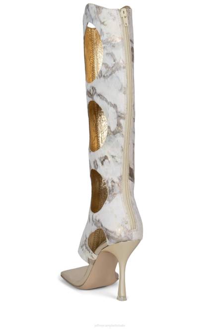 Jeffrey Campbell onthuld-f NDHB1457 sandaal met hak beige multi vrouwen