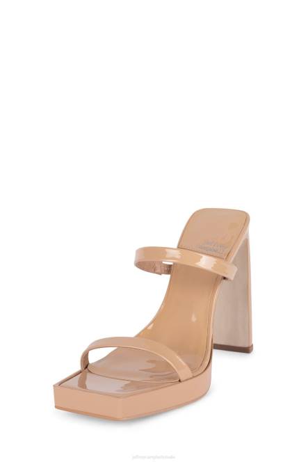 Jeffrey Campbell oplichter NDHB1541 sandaal met hak stoffig naakt patent vrouwen