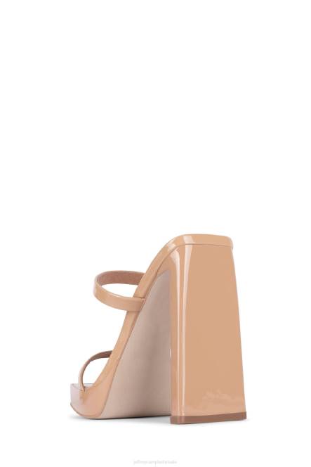 Jeffrey Campbell oplichter NDHB1541 sandaal met hak stoffig naakt patent vrouwen