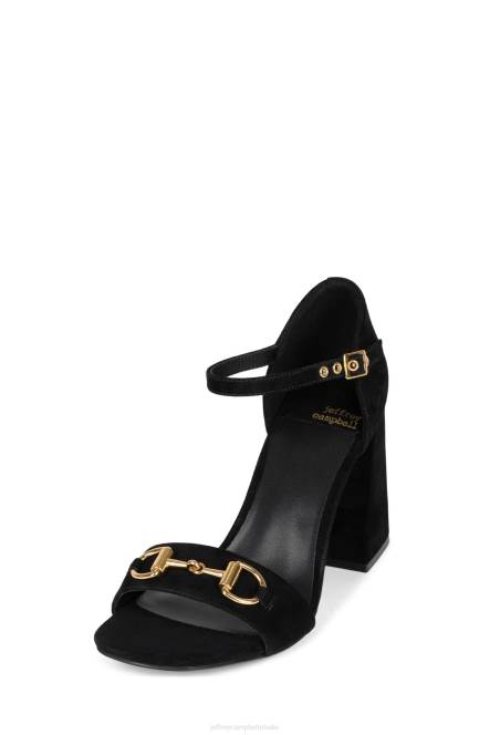 Jeffrey Campbell popster-b NDHB1480 sandaal met hak zwart suède goud vrouwen