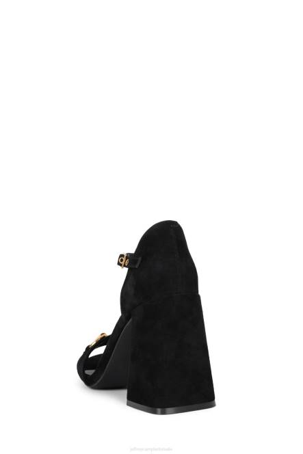 Jeffrey Campbell popster-b NDHB1480 sandaal met hak zwart suède goud vrouwen