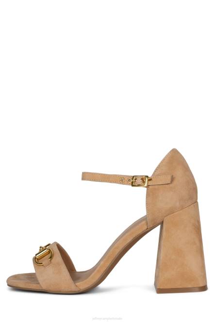 Jeffrey Campbell popster-b NDHB1481 sandaal met hak natuurlijk suède goud vrouwen