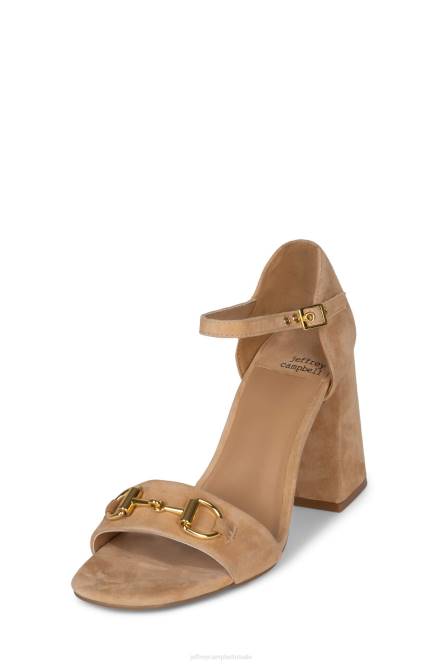 Jeffrey Campbell popster-b NDHB1481 sandaal met hak natuurlijk suède goud vrouwen