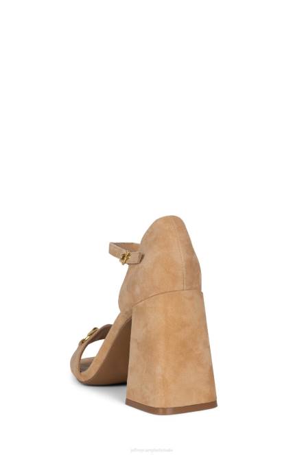 Jeffrey Campbell popster-b NDHB1481 sandaal met hak natuurlijk suède goud vrouwen