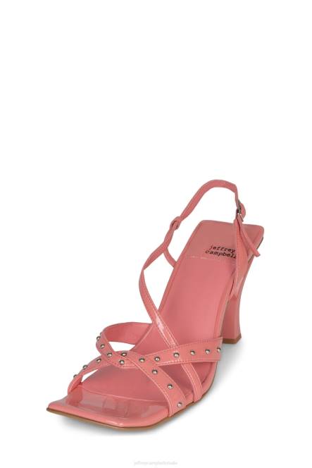 Jeffrey Campbell punkd NDHB1485 sandaal met hak roze gekreukt patent vrouwen