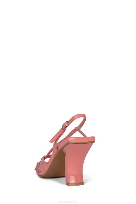 Jeffrey Campbell punkd NDHB1485 sandaal met hak roze gekreukt patent vrouwen