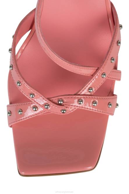 Jeffrey Campbell punkd NDHB1485 sandaal met hak roze gekreukt patent vrouwen