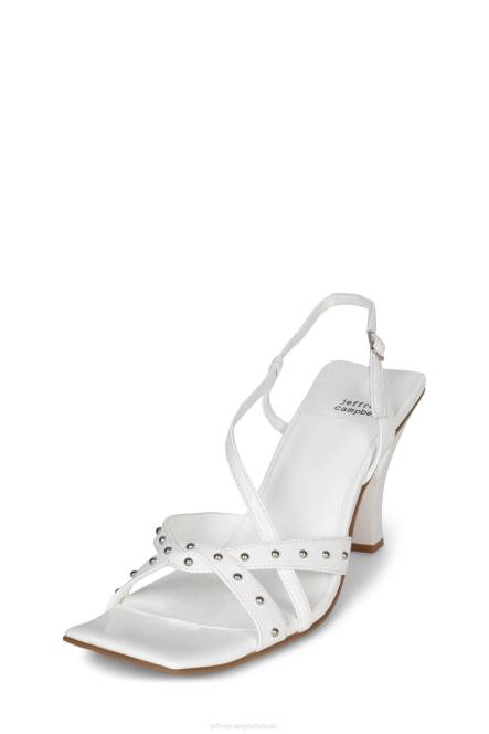 Jeffrey Campbell punkd NDHB1486 sandaal met hak wit gekreukt patent vrouwen