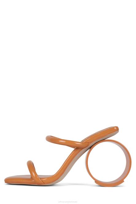 Jeffrey Campbell rite-ronde NDHB1528 sandaal met hak mandarijn gekreukt patent vrouwen
