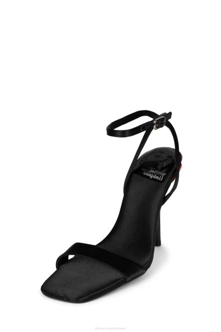 Jeffrey Campbell rozena NDHB1423 sandaal met hak zwart satijn multi vrouwen