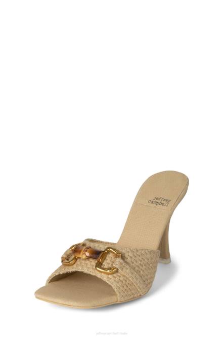 Jeffrey Campbell schiereiland NDHB1448 sandaal met hak beige geweven brons vrouwen