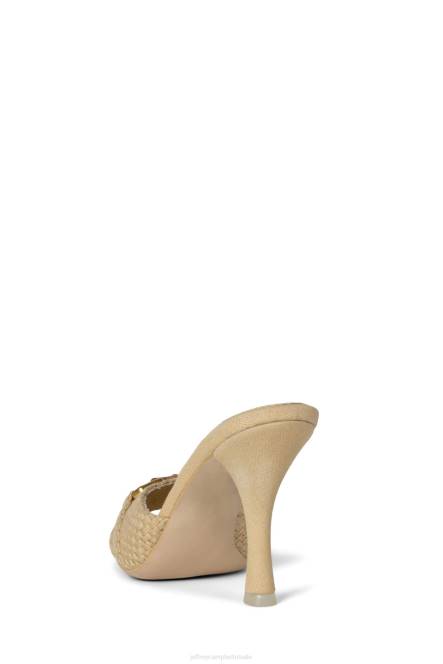 Jeffrey Campbell schiereiland NDHB1448 sandaal met hak beige geweven brons vrouwen