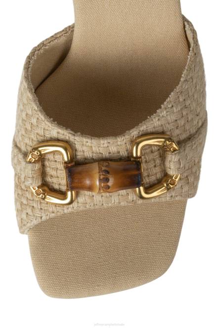 Jeffrey Campbell schiereiland NDHB1448 sandaal met hak beige geweven brons vrouwen