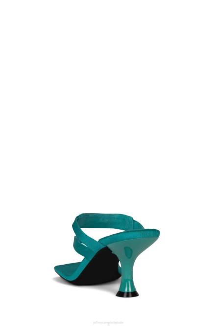 Jeffrey Campbell sluw NDHB1468 sandaal met hak aqua faille zilver vrouwen