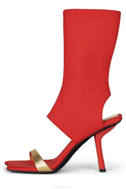 Jeffrey Campbell struttin NDHB75 sandaal met hak oranje neopreen goud vrouwen