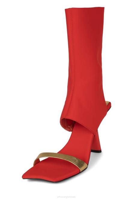 Jeffrey Campbell struttin NDHB75 sandaal met hak oranje neopreen goud vrouwen